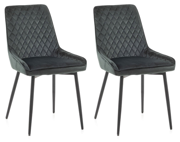 Set mit 2 Stühlen 46,5 x 48 x 84,5 cm in grünem Samt sconto