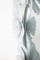 Specchio Bianco Flower 82x2,6x85,5 cm in Ferro Specchio e MDF Bianco e Oro