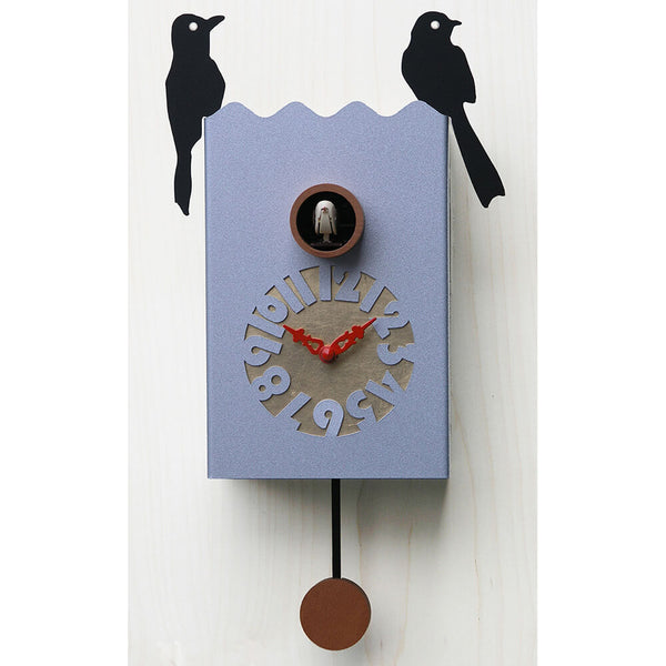 online Wandkuckucksuhr 14X28X13Cm Pirondini Italia Duetto Silber Aluminium