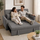 Divano Letto 2 Posti 3 in 1 Clic Clac 160x85x85 cm con 2 Cuscini Reclinabile e Imbottito in Tessuto Grigio      