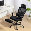 Sedia da Ufficio Ergonomica e Traspirante 73x75x120-128 cm con Supporto Lombare Dinamico e Poggiapiedi Nero      