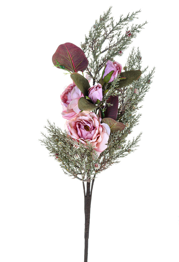 acquista Set 4 Strauß Kunstrosen Dry Look Höhe 68 cm Rosa