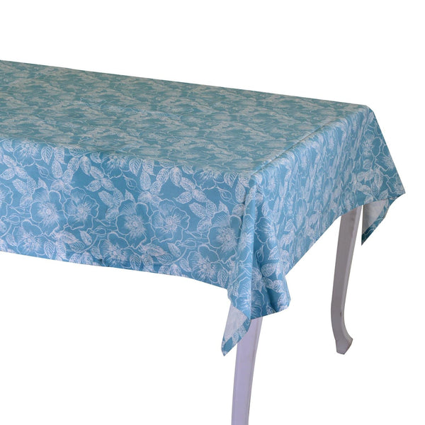online Tovaglia Rettangolare 140x240 cm in Cotone 180 GSM Tessuto Wild Rose Blu Petrolio