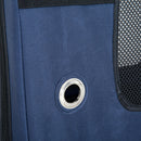 Trasportino per Cani e Gatti Pieghevole Blu nero 70x52x52 cm 