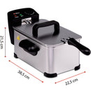 Friggitrice da Cucina 3 Litri Potenza 2000 Watt Temperatura Regolabile e Spia Controllo      