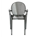 Set 4 Sedie con Braccioli 54x48,5x92 cm in Policarbonato da Interno Elizabet Grigio Fume