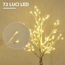 Albero di Natale 17x17x120 cm con 72 Luci LED Bianco