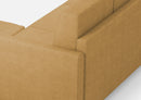 Divano 2 Posti con Pouf 138x155x85 cm Karay in Tessuto Ocra