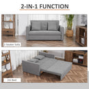 Divano Letto 2 Posti 152x101x81 cm in Tessuto Grigio