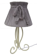 Paralume da Tavolo Spire Grigio Ø30x56 cm in Ferro e Tessuto Grigio
