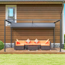 Pergola da Esterno 4x3 m con Tettuccio Retrattile in Metallo e Poliestere Grigio Scuro      