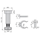 Piedino Regolabile con Base Pre-Assemblata per Mobile 118-135 mm Plastica Nero 40 Pezzi Emuca