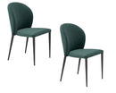 Set 2 sedie Imbottite 45x58x86,5 cm In Tessuto Tiffany  Ghibili Lux Petrolio