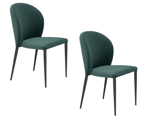 Set 2 sedie Imbottite 45x58x86,5 cm In Tessuto Tiffany Ghibili Lux Petrolio online