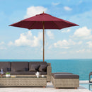 Ombrellone da Giardino Ø2,5 m Palo Ø38 mm in Legno e Poliestere Bordeaux