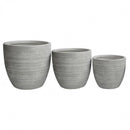 Set 3 Vasi Ortensia in Fibra di argilla Grigio