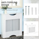 Copritermosifone Bianco 78x19x82 cm in MDF con Piano d'Appoggio e Design Antiribaltamento