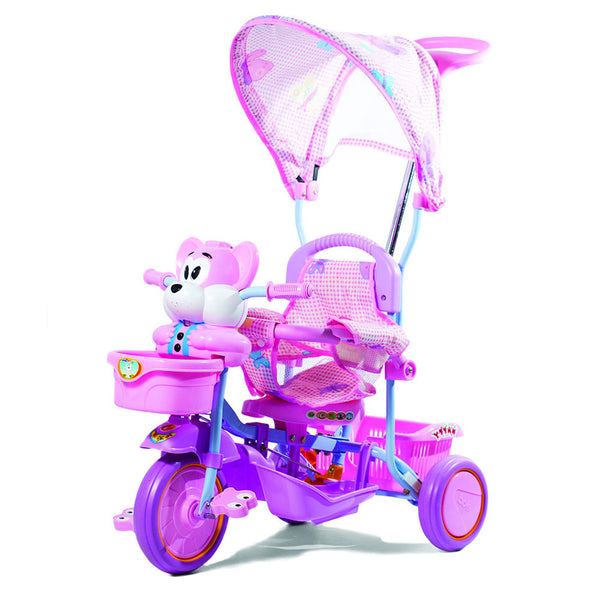 Schiebedreirad für Kinder mit Pink Bear-Pedalen prezzo