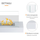 Camino a Bioetanolo da Tavolo 35x18 cm in Acciaio 0,5L Bianco 