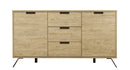 Madia Mobile da Salotto 2 Porte 3 Cassetti 82x156x50cm TFT  Palma Quercia Sherwood