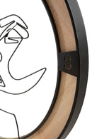 Orologio da Muro Couple Ø 60x3 cm in Ferro e Legno 