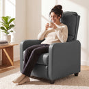 Poltrona Relax Reclinabile Manuale 155° 69x91x100 cm con Poggiapiedi in Pelle PU Grigio Scuro      