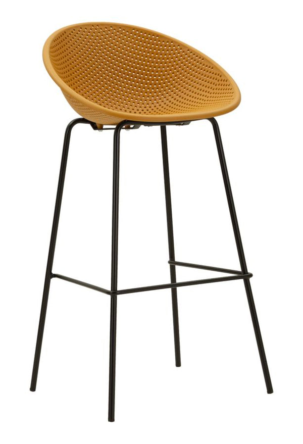 sconto Sgabello Bar Ibiza Senape Set 2 Pz 50x50x98 cm in Polipropilene e Metallo Senape e Nero