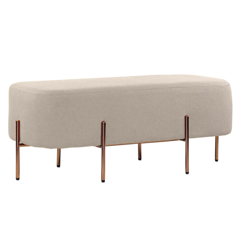 Pouf Poggiapiedi 97x39x40 cm in Tessuto Kate Grigio