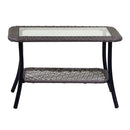 Tavolino da Giardino in Polyrattan Rettangolare 70x40x45cm Providence Grigio