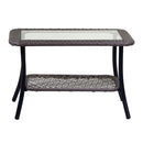 Tavolino da Giardino in Polyrattan Rettangolare 70x40x45cm Providence Grigio