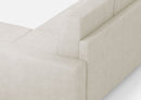 Divano 2 Posti con Pouf 148x155x85 cm Sakar in Tessuto Latte