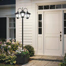 Lampione da Giardino Solare 52x52x185 cm con Altezza Regolabile IP44 Impermeabile in Acciaio Inox Nero      