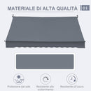 Tenda da Sole a Bracci Avvolgibile 400x120H cm con Struttura Telescopica Grigio   