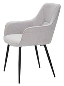 Set 2 Sedie Vicenza 58x85,5x63 cm in Tessuto Grigio/Nero