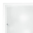 Plafoniera Quadrata Bordo Trasparente Doppio Vetro Bianco Satinato Lampad Moderna E27