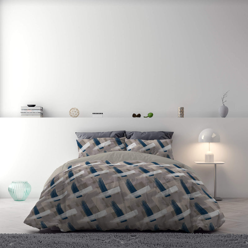 Copripiumino con stampa sul Sacco e Federe Doubleface Pennellate