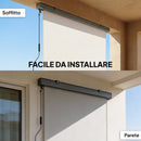 Tenda a Rullo Avvolgibile 250x160 cm con Cassetta in Alluminio e Manovella in Poliestere Anti-UV Bianco Crema      