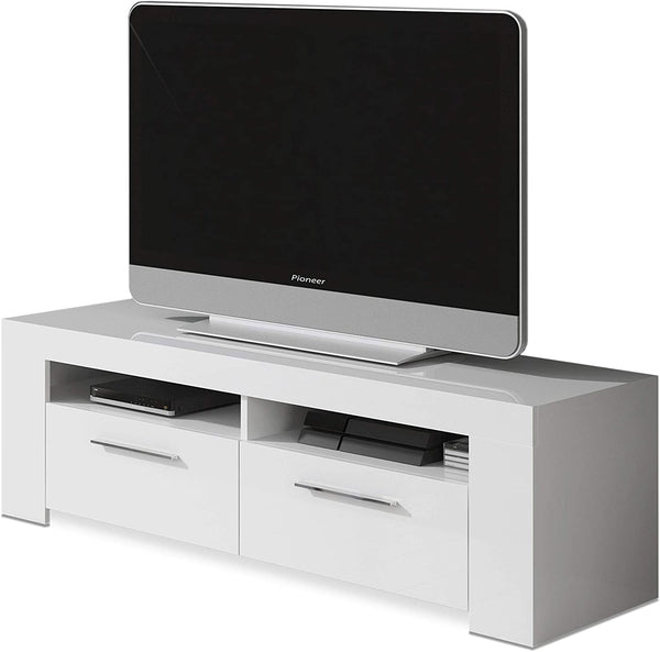 prezzo Wohnzimmer TV-Schrank 120 x 42 x 40 cm 2 Türen und weiße Regale