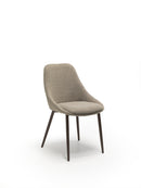 Set 4 Sedie Kira 51x59x85 cm Gambe in Metallo Bronzo Beige       