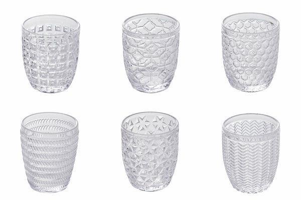Set mit 6 Wassergläsern aus Glas 300 ml Villa d'Este Home Tivoli Geometries sconto