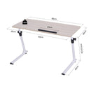 Scrivania Tavolino Porta Pc da Ufficio  in Legno e Metallo 80x40x45-65.5 cm 