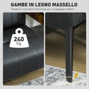 Divano 2 Posti Design Moderno 115x73x83 cm Senza Braccioli e Trapuntato in Finta Pelle Nero  