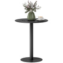 Tavolo da Pranzo Rotondo per 2 Persone Ø60x72 cm in Acciaio Nero  