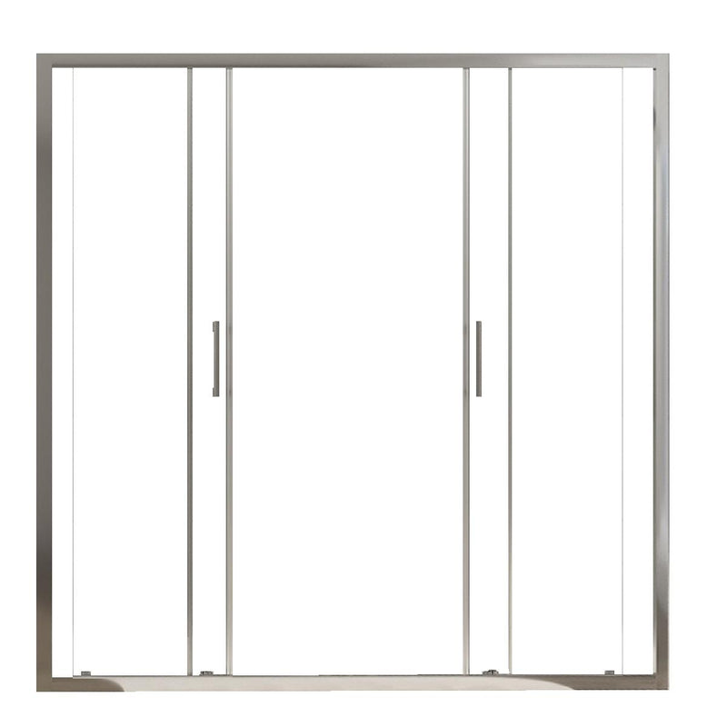 Porta Parete Doccia 2 Ante Scorrevoli in Cristallo Trasparente 6mm H195 Bonussi Giuly Varie Misure