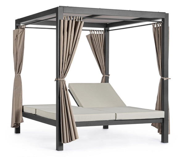 Letto a Baldacchino da Esterno 188x208x205h cm con Tende Laterali Struttura in Alluminio Dream Antracite online