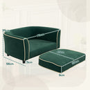 Cuccia Divano per Cani Taglia Piccola e Media con Cuscino 79x56x35 cm in Velluto Verde Scuro 