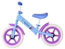 Balance Bike Bicicletta Senza Pedali per Bambini 12" Licenza Disney Frozen Azzurro e Lilla