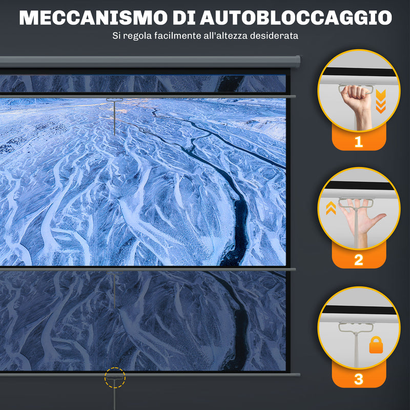 Telo Proiettore  84"" Formato 4:3 a Parete o Soffitto 181x8x138 cm Bianco 