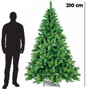 Albero di Natale Canberra 210 cm 1256 Punte Foltissimo con Innesto Rapido e Base in Metallo in PVC e PE Verde      