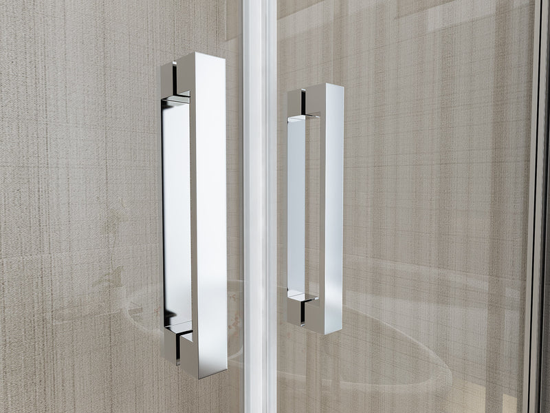 Porta Parete Doccia 2 Ante Battenti in Cristallo 6mm H190 Saloon Varie Misure